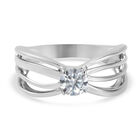 88 Facetten Moissanit-Ring, 925 Silber platiniert  ca. 0,43 ct image number 0