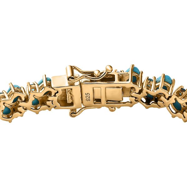 AA Sleeping Beauty T&uuml;rkis, Neon Apatit Armband ca. 18 cm 925 Silber Gelbgold Vermeil ca. 10,42 ct. image number 4