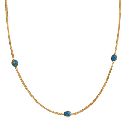 EVER TRUE Blauer Mojave T&uuml;rkis Halskette ca. 75 cm Nickelfreies Messing ca. 8.50 ct