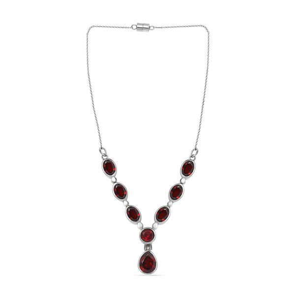Rote Granat Halskette, ca. 45 cm, Edelstahl ca. 5,42 ct image number 5