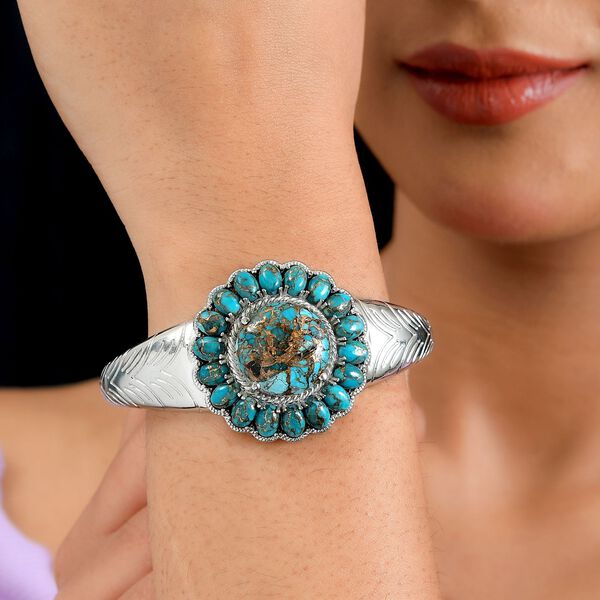 Blauer Türkis-Armreif, 19 cm - 38,99 ct. image number 3