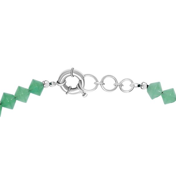 Grüner Aventurin Halskette ca. 50 cm mit 2.5 cm extender, Nickelfreies Messing platiniert ca. 250.00 ct image number 5