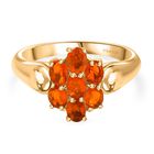 D'Joy AAA Blaze Feueropal Ring 925 Silber 750 Gelbgold Vermeil (Größe 17.00) ca. 0,82 ct