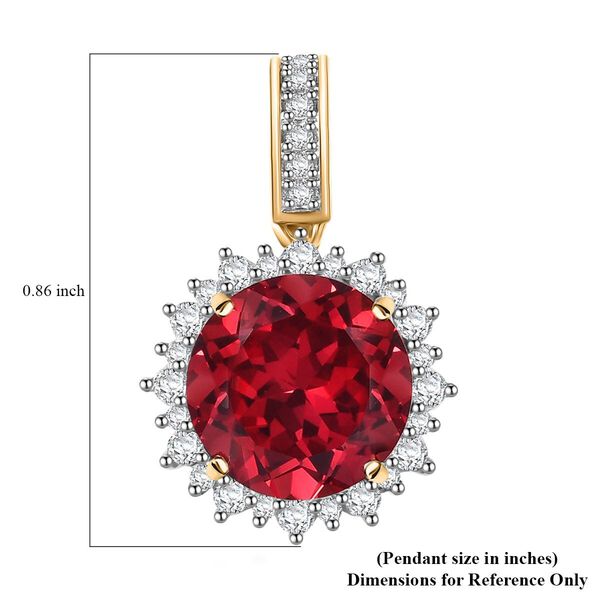 LUXURIANT DIAMOND- zertifiziert und geprüft AAA Labor Padparadscha Saphir und Labor Diamant Anhänger in 417 Gold - 4,27 ct. image number 5
