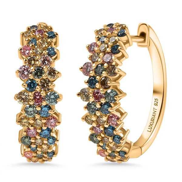 LUXURIANT DIAMOND - Lab Grown Rosa Diamant SI, Lab Grown Gelb Diamant Ohrringe 925 Silber 750 Gelbgold Vermeil ca. 1,99 ct.