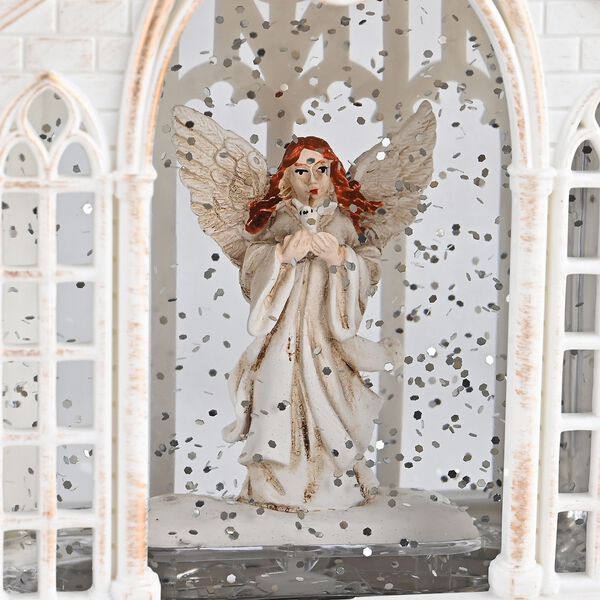 Weihnachts Deko Wasser Lampe Kirche Engel, warmwei&szlig;es LED, 2 Weihnachtsmelodien, 11 x 7.8 x 23 cm, Wei&szlig;, Batteriebetrieb 3 x AAA nicht enthalten image number 8