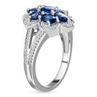 Blauer Ceylon-Saphir und Zirkon Ring 925 Silber platiniert  ca. 1,79 ct image number 4