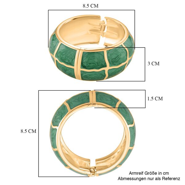 Emaille-Armreif mit Karomuster, ca. 18,5 cm, gr&uuml;n emailliert image number 7