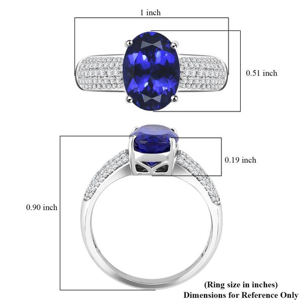 RHAPSODY zertifiziert und geprüft AAAA Tansanit und VS-EF Diamant Ring in 950 Platin - 4,85 ct. image number 5