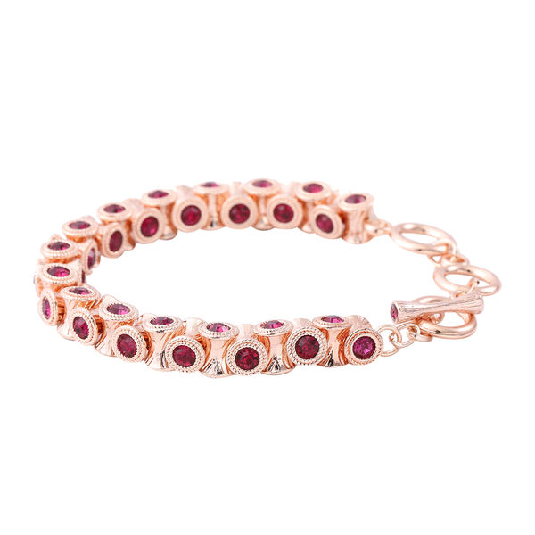 Fuchsia Kristall Armband ca. 19+5 cm ros&eacute;farben image number 3