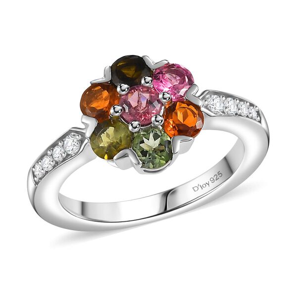 D joy Mehrfarbiger-Turmalin Ring 925 Silber platiniert (Größe 18.00) ca. 1.50 ct image number 4