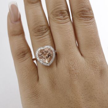 AAA Morganit und Diamant Ring in 585 Ros&eacute;gold - 5,04 ct.