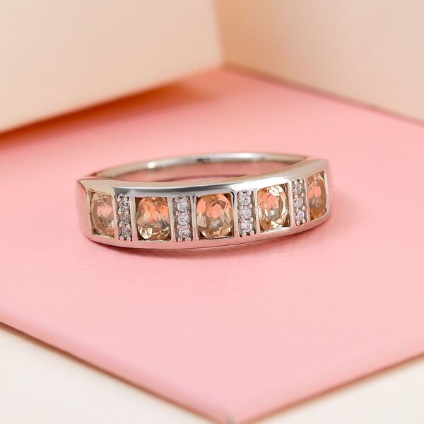 AA Ceylon kaiserlicher Granat und Zirkon-Ring - 1,24 ct. image number 2