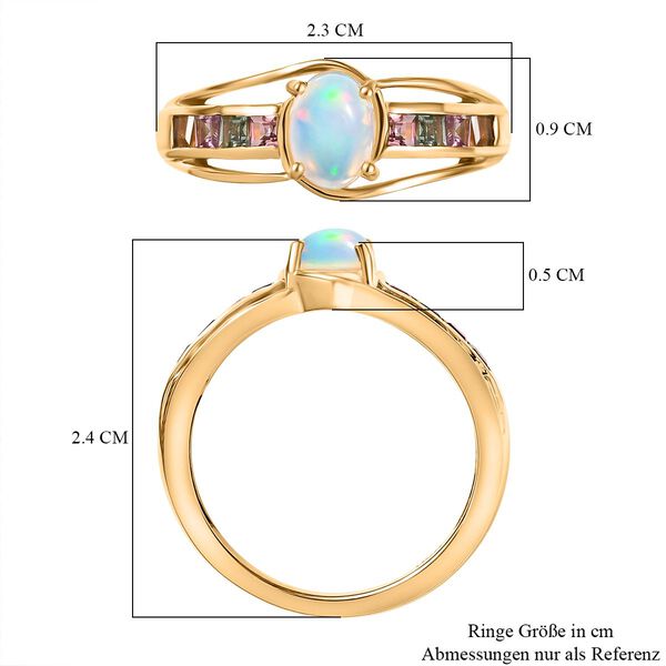 AA Nat&uuml;rlicher, &auml;thiopischer Welo Opal und Multi-Turmalin Ring - 0,95 ct. image number 6