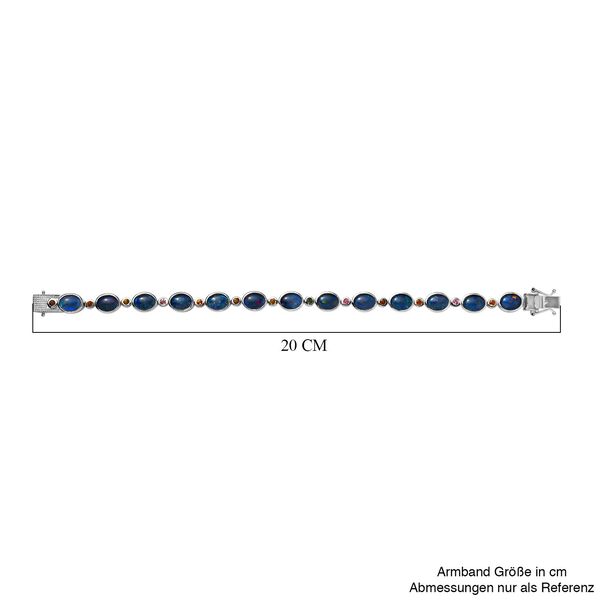 Boulder Opal Triplette, Mehrfarbig-Turmalin Armband ca. 19 cm 925 Silber rhodiniert ca. 14,01 ct. image number 5