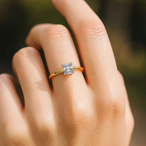 LUXURIANT DIAMOND - Lab Grown Diamant VS-EF SGL zertifiziert Ring, 925 Silber 750 Gelbgold Vermeil (Größe 17.00) ca. 0,50 ct image number 2