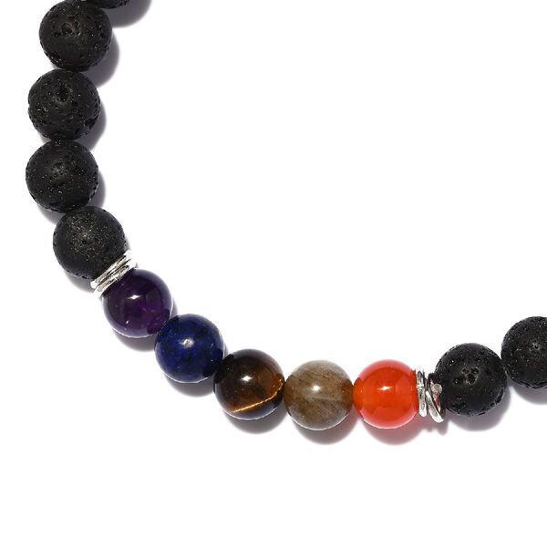 Mehrfarbig Edelsteine Armband 19 cm Lange 925 Silber rhodiniert ca. 88,21 ct image number 3