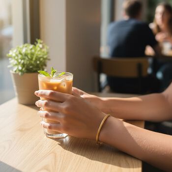 Royal Bali - D'Joy Tulang Naga Armband ca. 19 cm - 20 cm, 925 Silber 916 Gelbgold Vermeil  ca. 7,55g