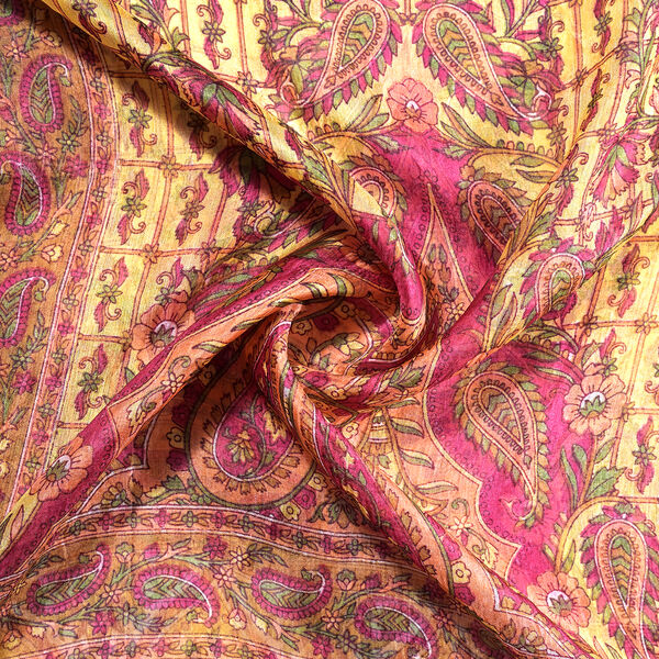 LA MAREY Seidenschal 100% Seide 50 x 170 cm Gelb image number 5