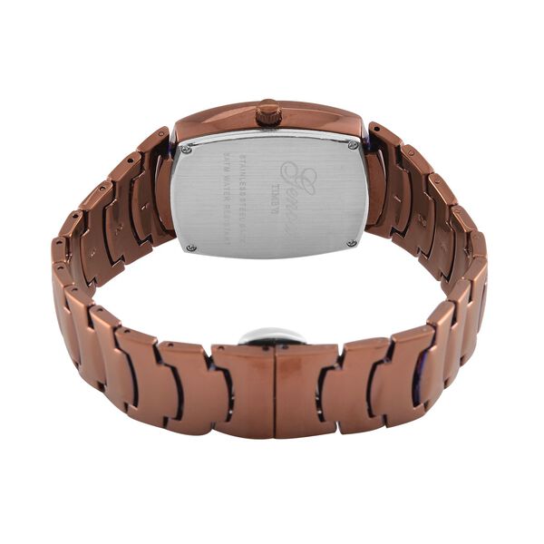 GENOA  - Eleganz Uhr mit Mond- und Wochenanzeige, Japanisches Uhrwerk und Weißem Kristallzifferblatt, Reiner Edelstahl, 20 cm image number 7