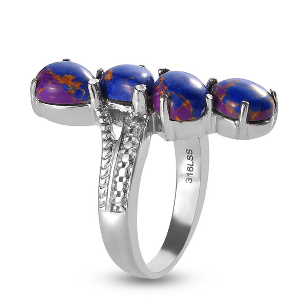 Lila Türkis bypass Ring Edelstahl  ca. 4,59 ct image number 3