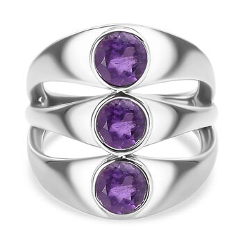 Afrikanischer Amethyst Ring Edelstahl (Gr&ouml;&szlig;e 16.00) ca. 1,46 ct