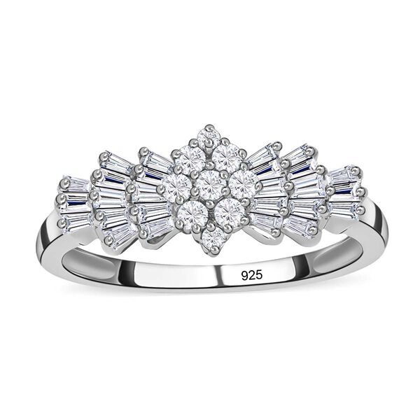 Moissanit Ballerina Ring, 925 Silber rhodiniert - 1,12 ct. image number 6
