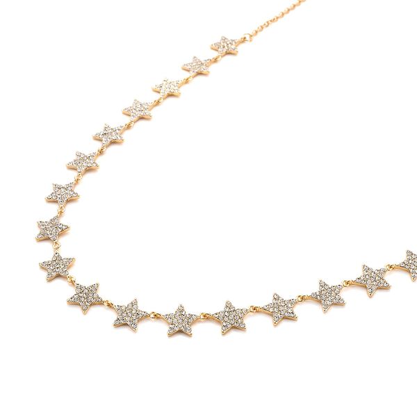 Weiße Kristall-Halskette in Goldton - 20 ct. image number 3