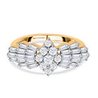 Diamant zertifiziert I1 G-H Ballerina Ring 585 Gelbgold image number 0