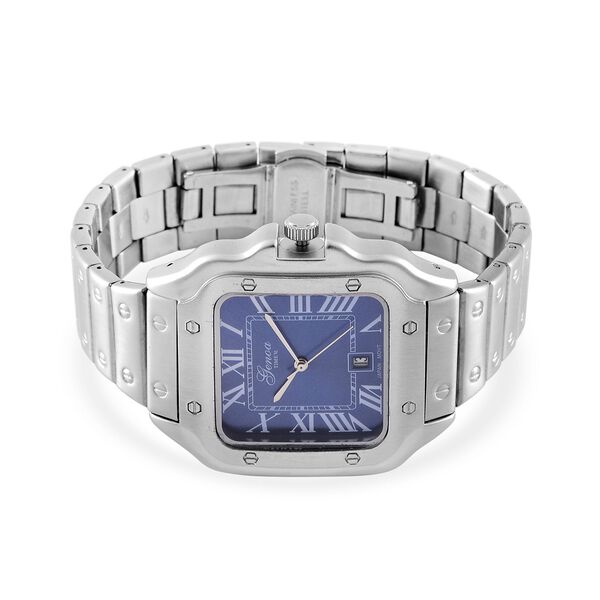 GENOA - Elegante Japan-Uhr mit Datumsfunktion, IPS-versilbertem Gehäuse, römischen Ziffern, Edelstahlarmband, 3 ATM Wasserdichtigkeit, 20 cm image number 5