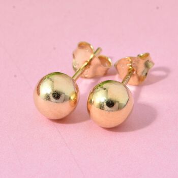 Kugelform-Ohrstecker, 925 Silber, vergoldet