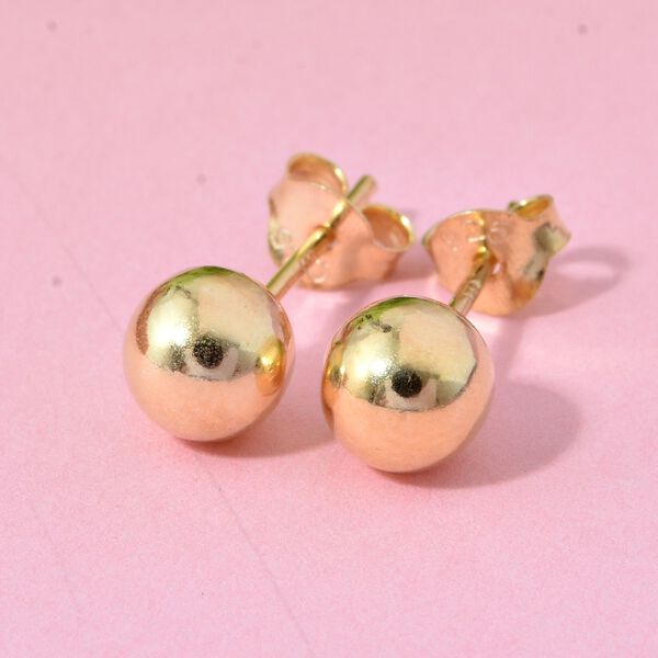 Kugelform-Ohrstecker, 925 Silber, vergoldet image number 1