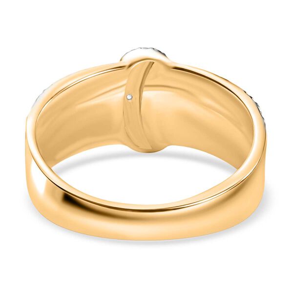 Designer Inspirierter - Wei&szlig;er Diamant Schnalle Ring, Goldfarben (Gr&ouml;&szlig;e 21.00) image number 5