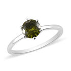 3er-Set Simulierter Peridot Ring, Ohrstecker und Anhänger 925 Silber ca. 0,66 ct image number 1