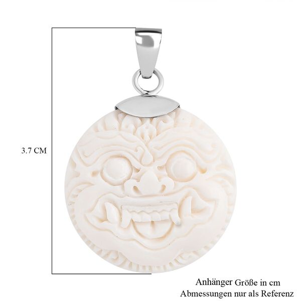 Royal Bali - Ox Bone Rangda-Motiv Anh&auml;nger 925 Silber ca. 24.70 ct image number 5