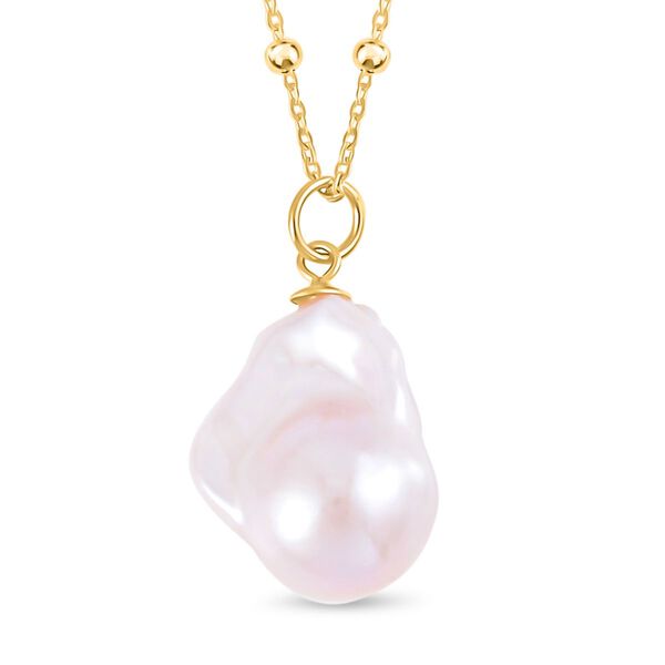 Wei&szlig;e Barockperlen Halskette, 45 cm