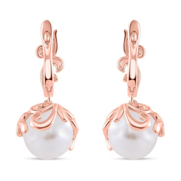 Weiße Muschelkernperle Ohrringe Messing image number 5