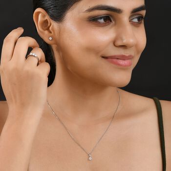 Moissanit Schmuckset, 925 Silber rhodiniert - 1,44 ct.