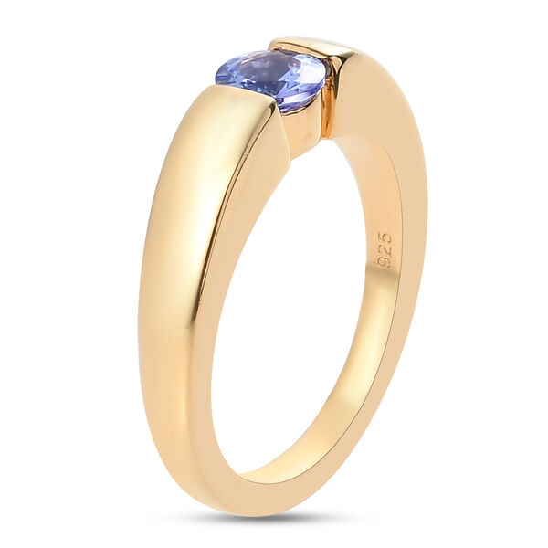 Tansanit Solitär Spannring, 925 Silber Gelbgold Vermeil  ca. 0,50 ct image number 5