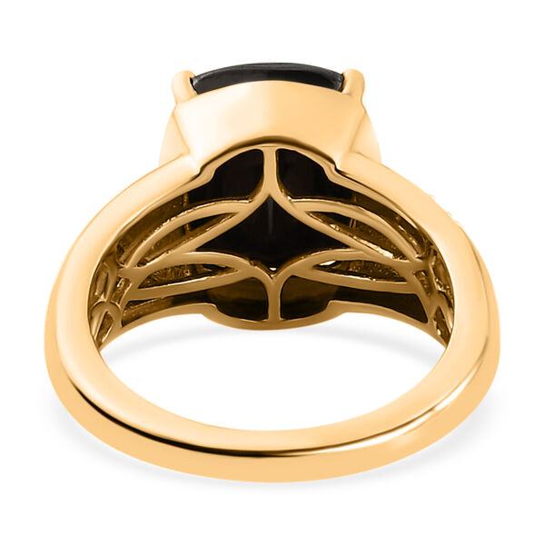 Elite Shungit und Zirkon Ring 925 Silber vergoldet image number 6