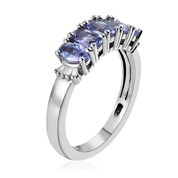 Tansanit und weißer Diamant-Ring - 1,15 ct. image number 5