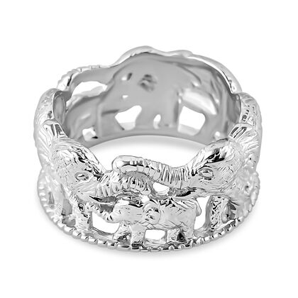 Royal Bali - Ring mit Elefantenfamilien-Design, 925 Silber, (Gr&ouml;&szlig;e 19.00) ca. 7,12g