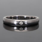 Signature Solitär Bandring in platiniertem Silber image number 1