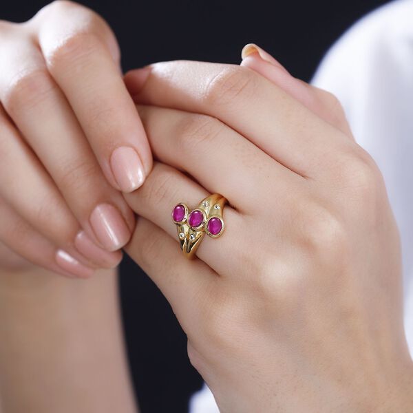 AA afrikanischer Rubin und Zirkon-Ring -1,94 ct. image number 3