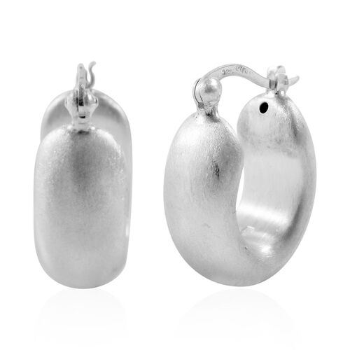 Breite Statement-Creolen, 925 Silber image number 0