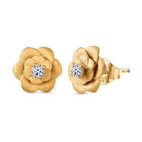 Lab Grown Diamant SI Ohrringe 925 Silber 750 Gelbgold Vermeil ca. 0.20 ct
