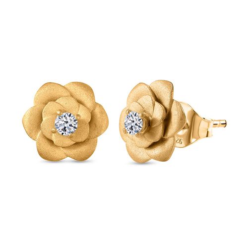 Lab Grown Diamant SI Ohrringe 925 Silber 750 Gelbgold Vermeil ca. 0.20 ct image number 0