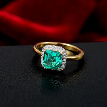 LUXURIANT Labor kolumbianischer Smaragd und SI Labor Diamant Ring - 1,70 ct.