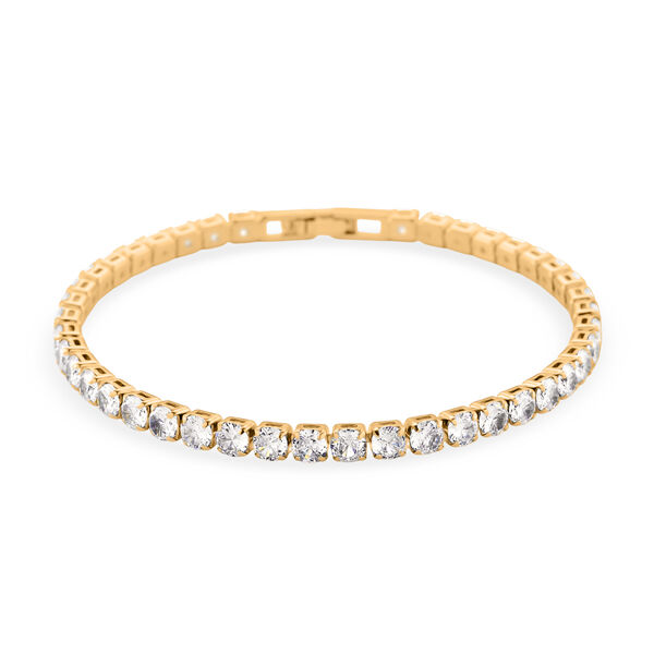 Weißer Zirkonia Schmuckset Nickelfreies Messing vergoldet image number 3