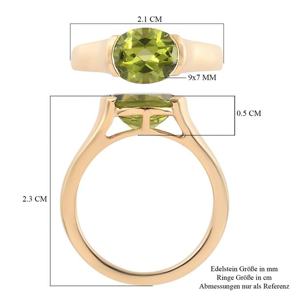 Peridot Solit&auml;r Ring 925 Silber 585 Vergoldet image number 8